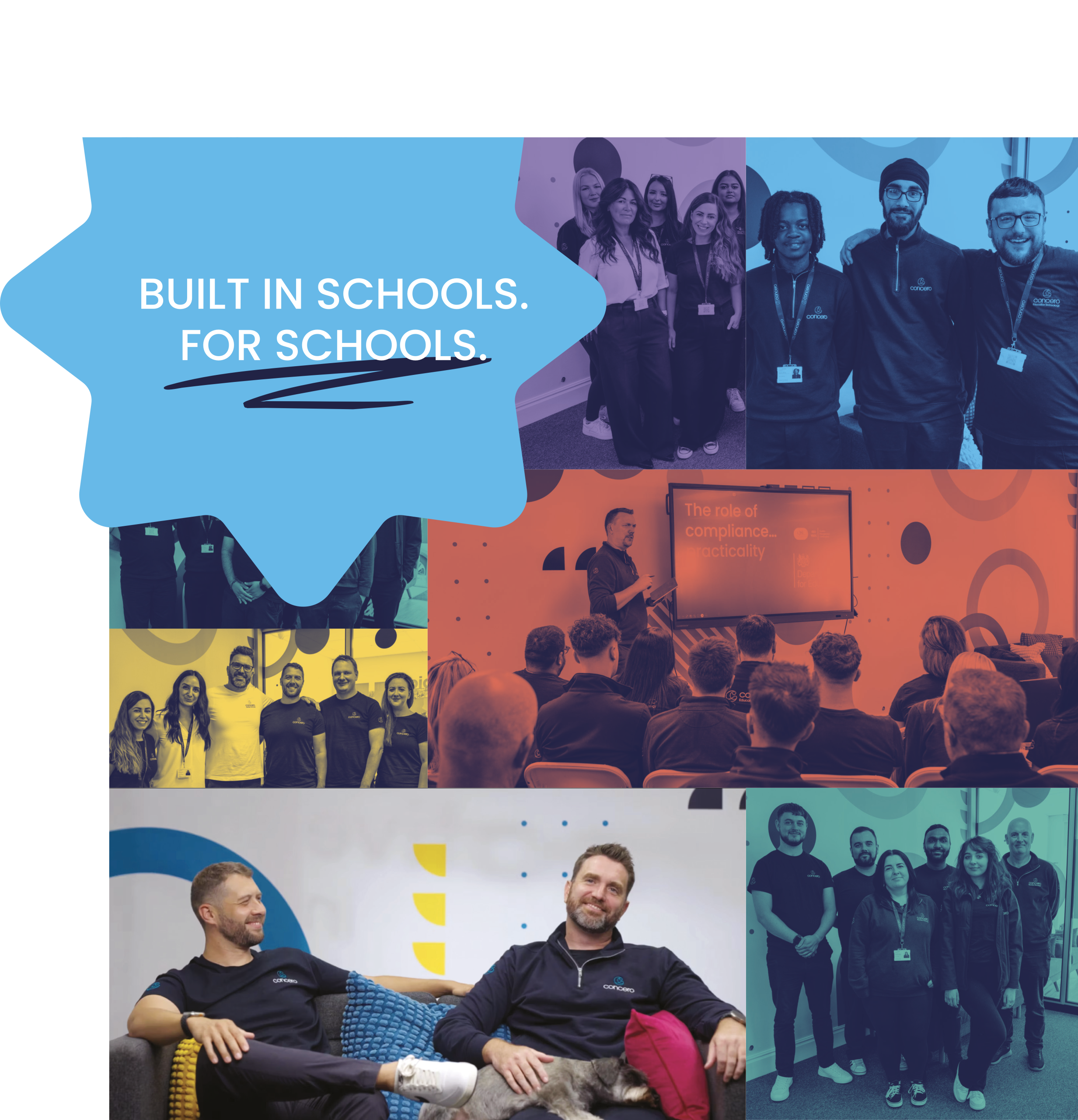Concero team and school technology collage